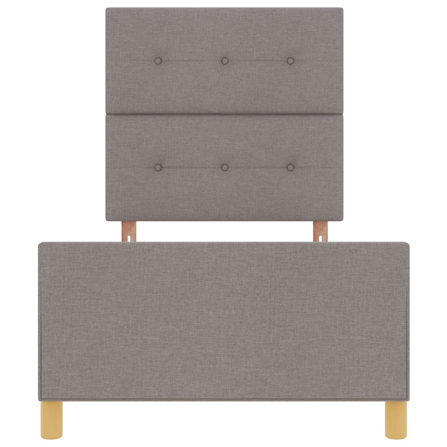 Bed Frame In Taupe, 90X190 Cm, Stof Crème