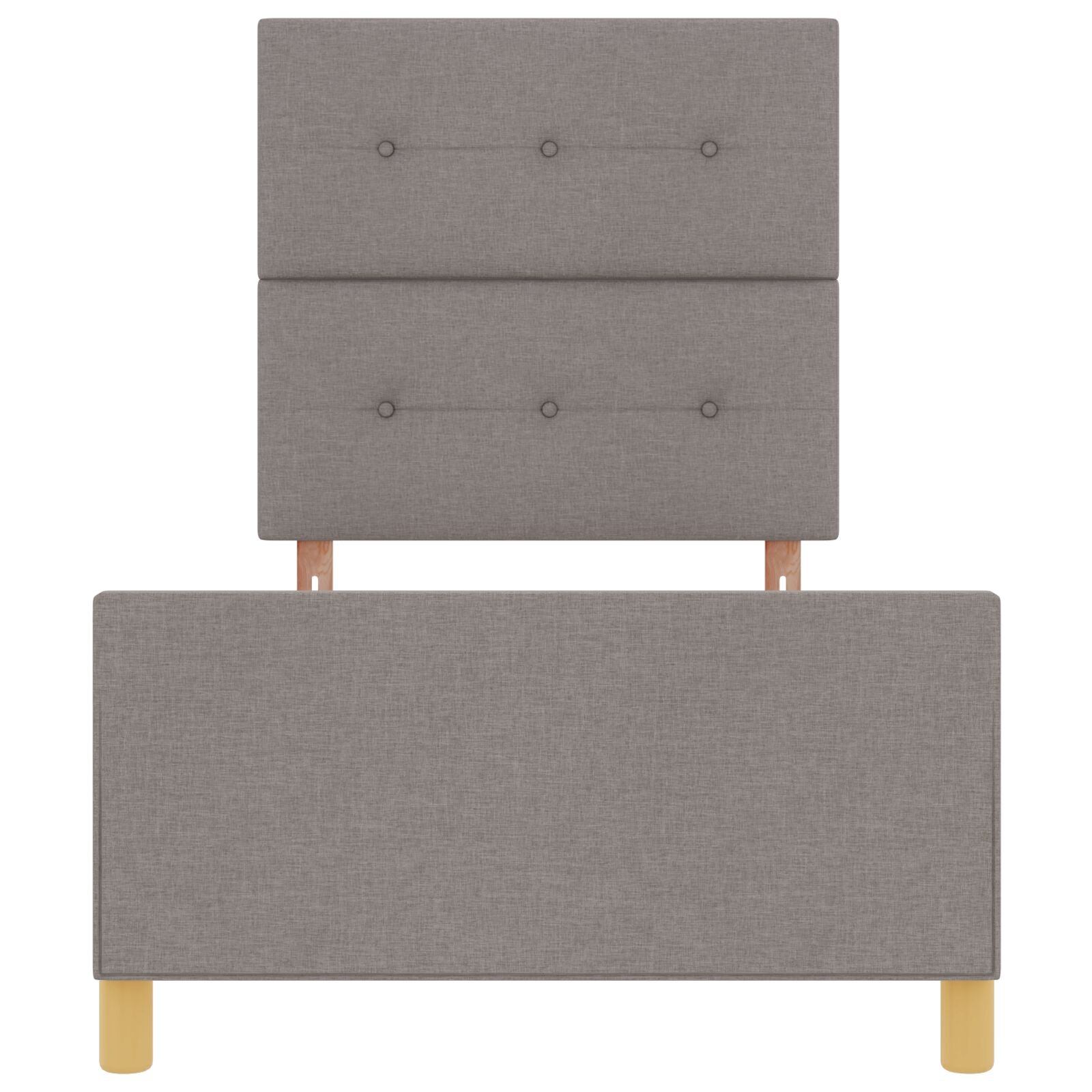 Bed Frame In Taupe, 90X190 Cm, Stof Crème