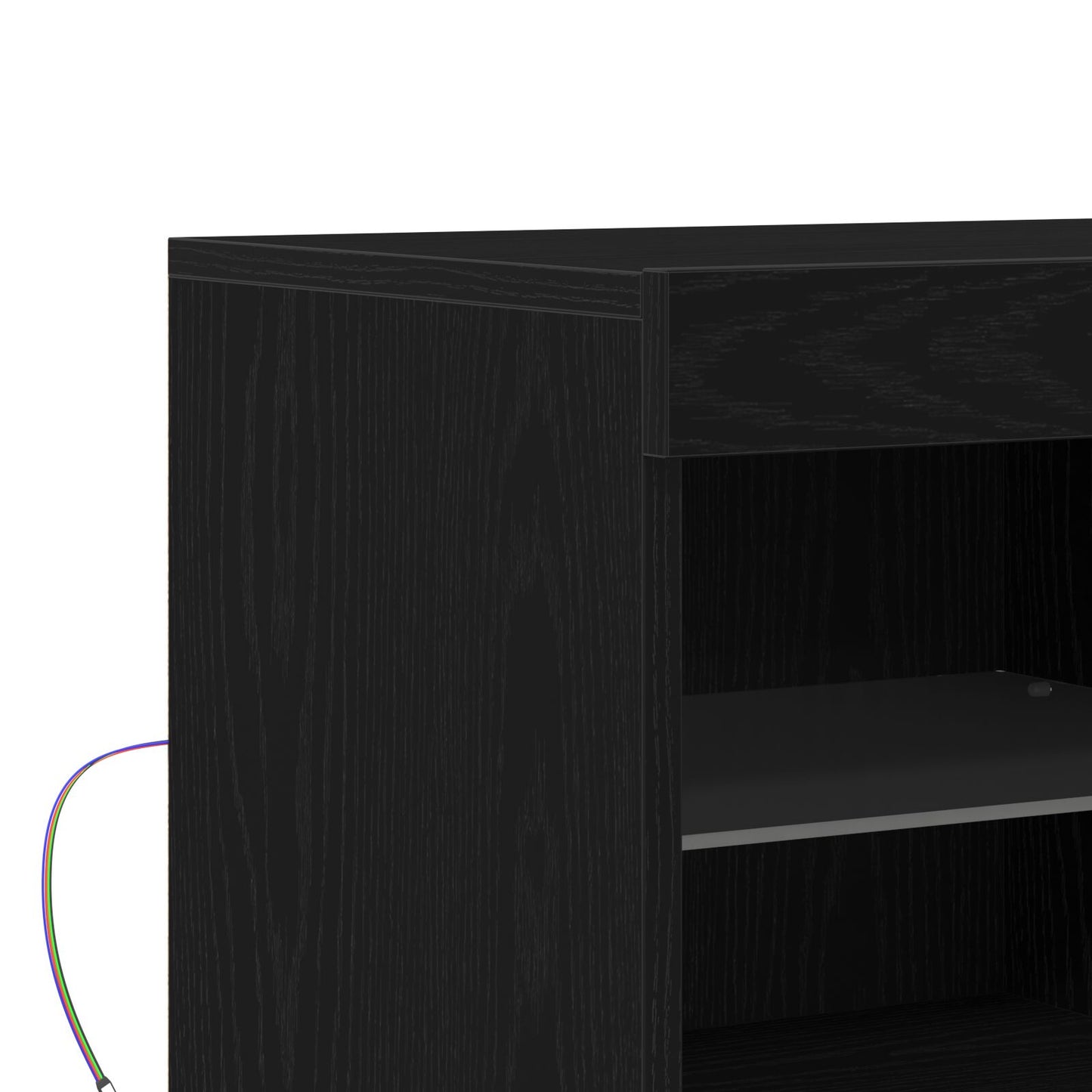 Dressoir Met Led Verlichting 81X37X67 Cm Zwart eiken