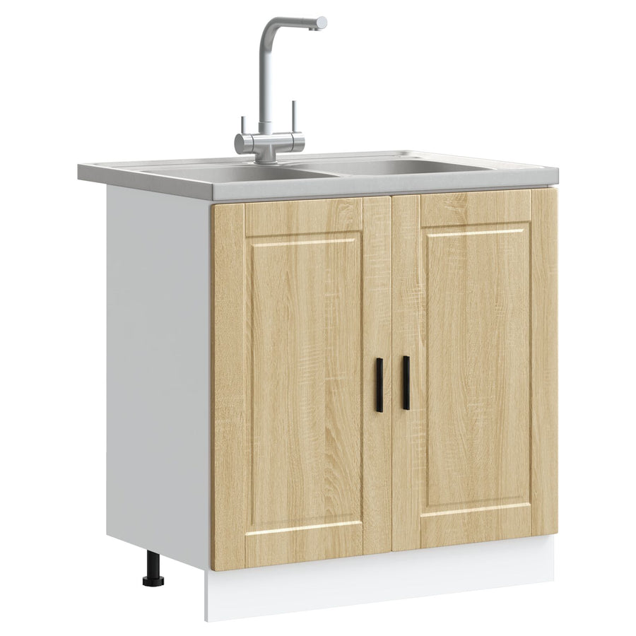Spoelonderkast 'Porto' Met Spoelbak Sonoma Eik 80X46X84,5 Cm Gelaagd Hout