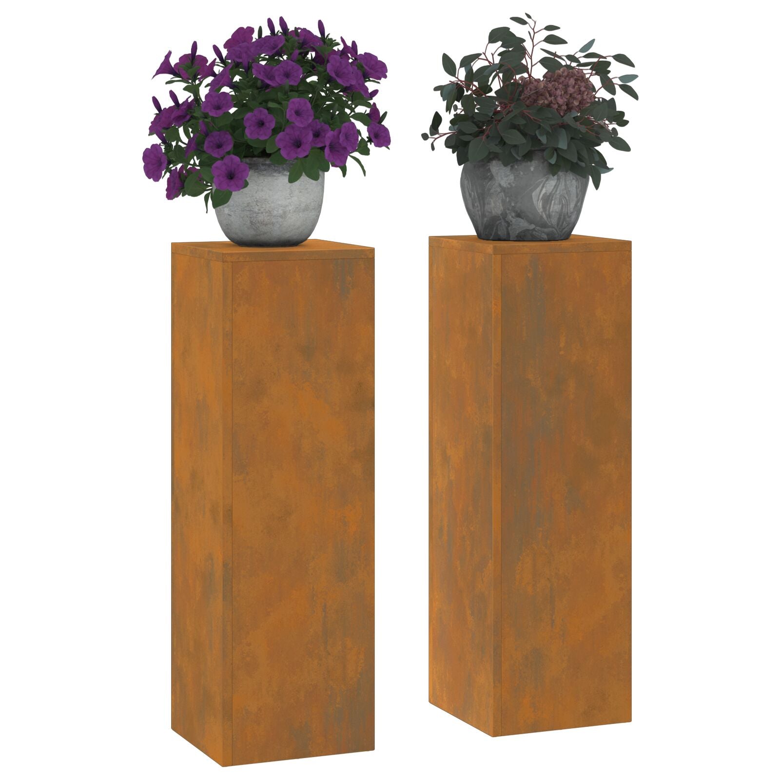 Buiten Plantenstandaarden Pilaren 2 Stuks 24X24X75 Cm Roestbestendig staal 2x (75 cm)