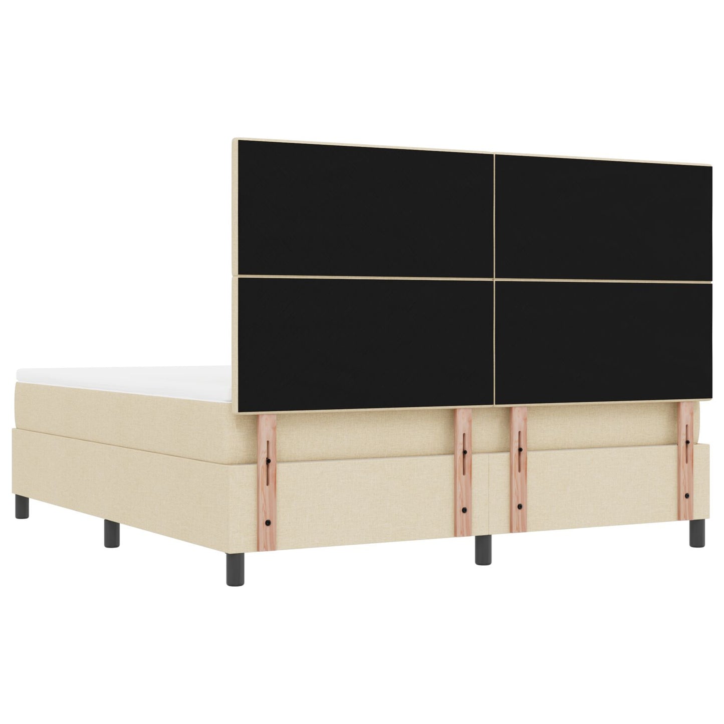 Boxspring Bed Met Matras & Bank Stof Crème 180 x 200 cm Knop tufted