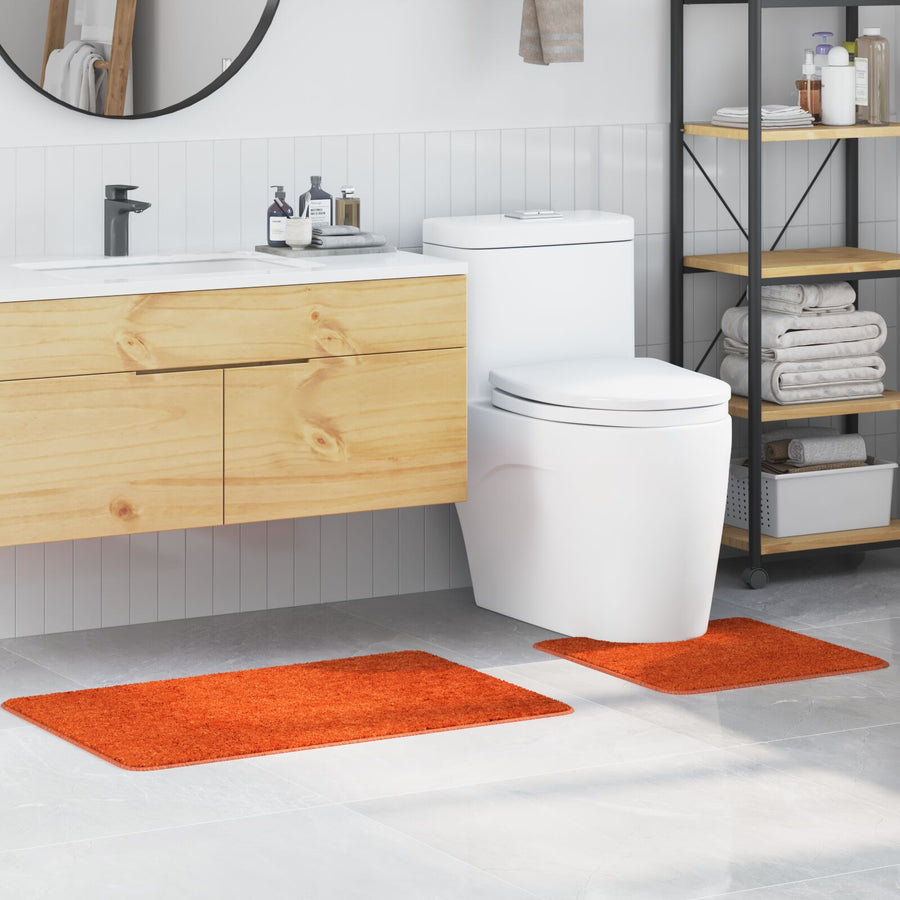 2-Delige Badmat Set Polypropeen Antislip Oranje