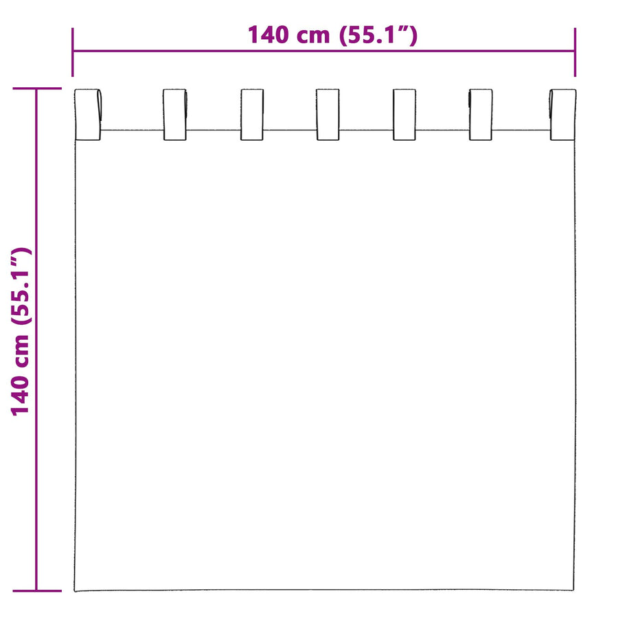 Zwarte Uithanggordijnen Met Lus 2 Stuks Fluweel Donkergroen 140 x 140 cm met ophanglussen