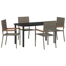 5 Delige Tuin Eetset Grijs Poly Rattan