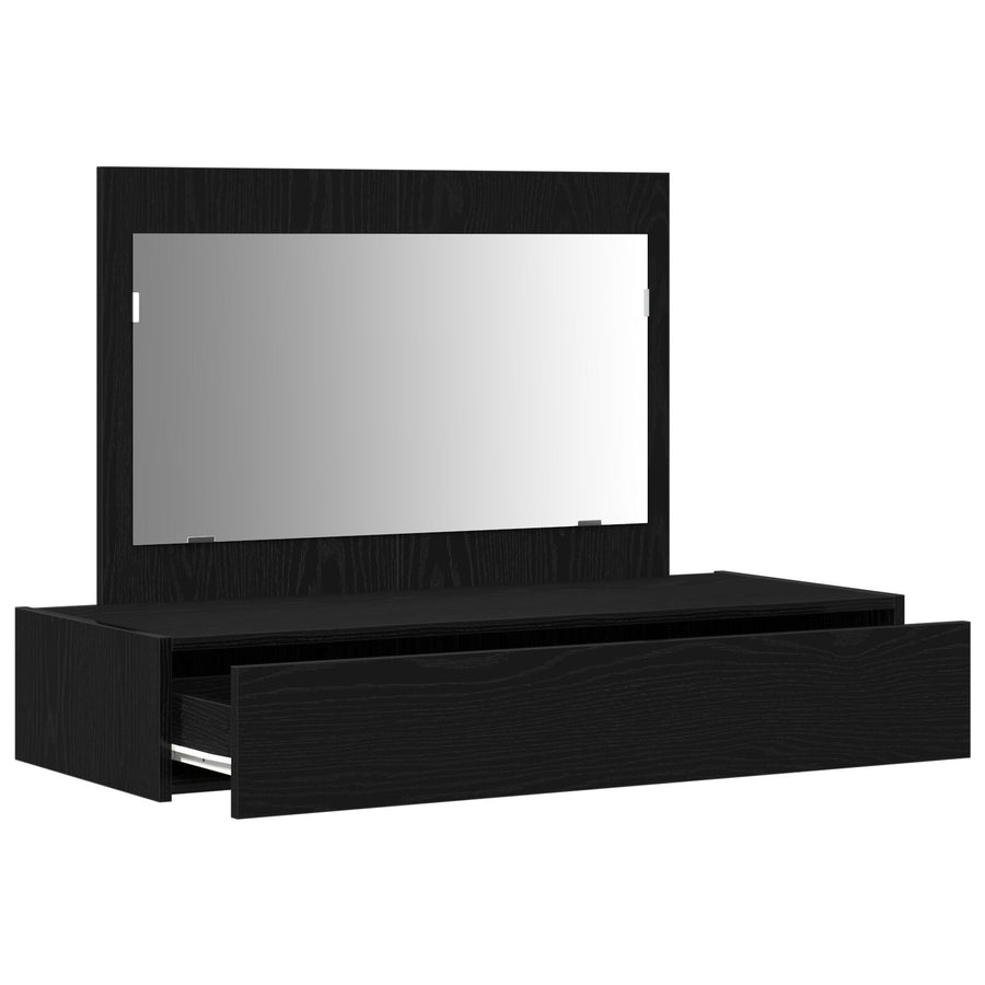Wandgemonteerde Kaptafel In , 100 x 40 x 70 cm Zwart eiken zonder LED