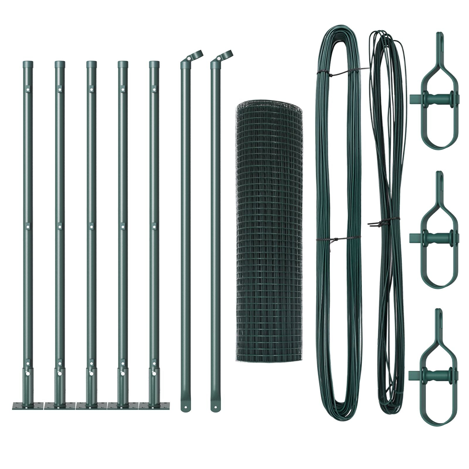 Gelast Draadhek Met 7 Flanged Posts Groen 0.4X10 M Staal Gegalvaniseerd Staal