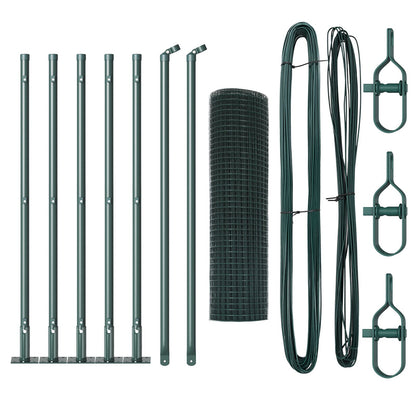 Gelast Draadhek Met 7 Flanged Posts Groen 0.4X10 M Staal Gegalvaniseerd Staal