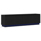 TV-kast zwart eiken 180x38x49 cm met LED