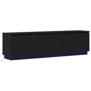 TV-kast zwart eiken 180x38x49 cm met LED