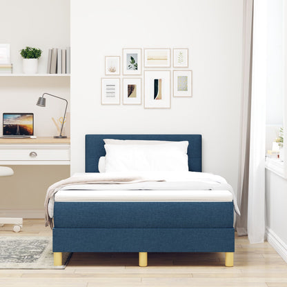 Boxspringbed Met Matras Stof Blauw 120 x 200 cm Geknoopt