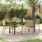 Tuin eettafelset poly rattan beige 5-delig
