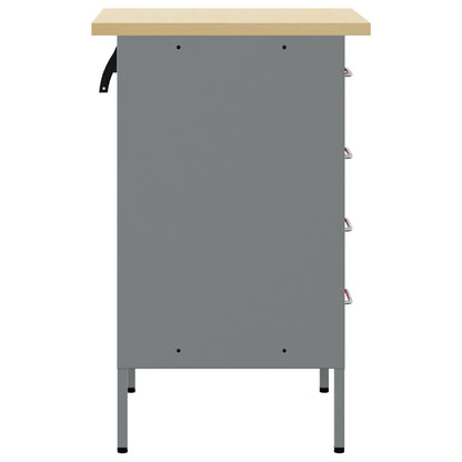 Werkkast 50X55X85 Cm Staal Rood en grijs Werkbank met 4 lades