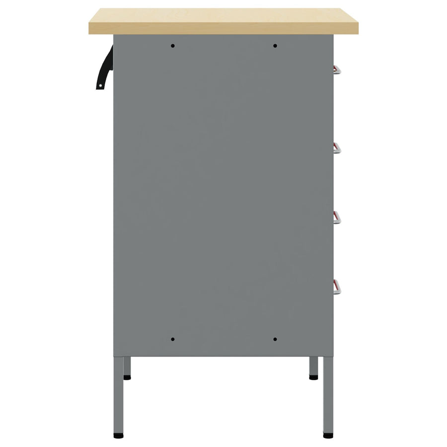 Werkkast 50X55X85 Cm Staal Rood en grijs Werkbank met 4 lades