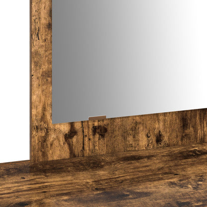 Wandmontage Kaptafel 100 x 40 x 70 cm Gerookt Eiken zonder LED