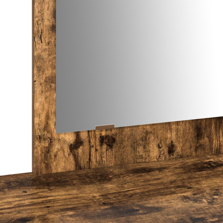Wandmontage Kaptafel 100 x 40 x 70 cm Gerookt Eiken zonder LED