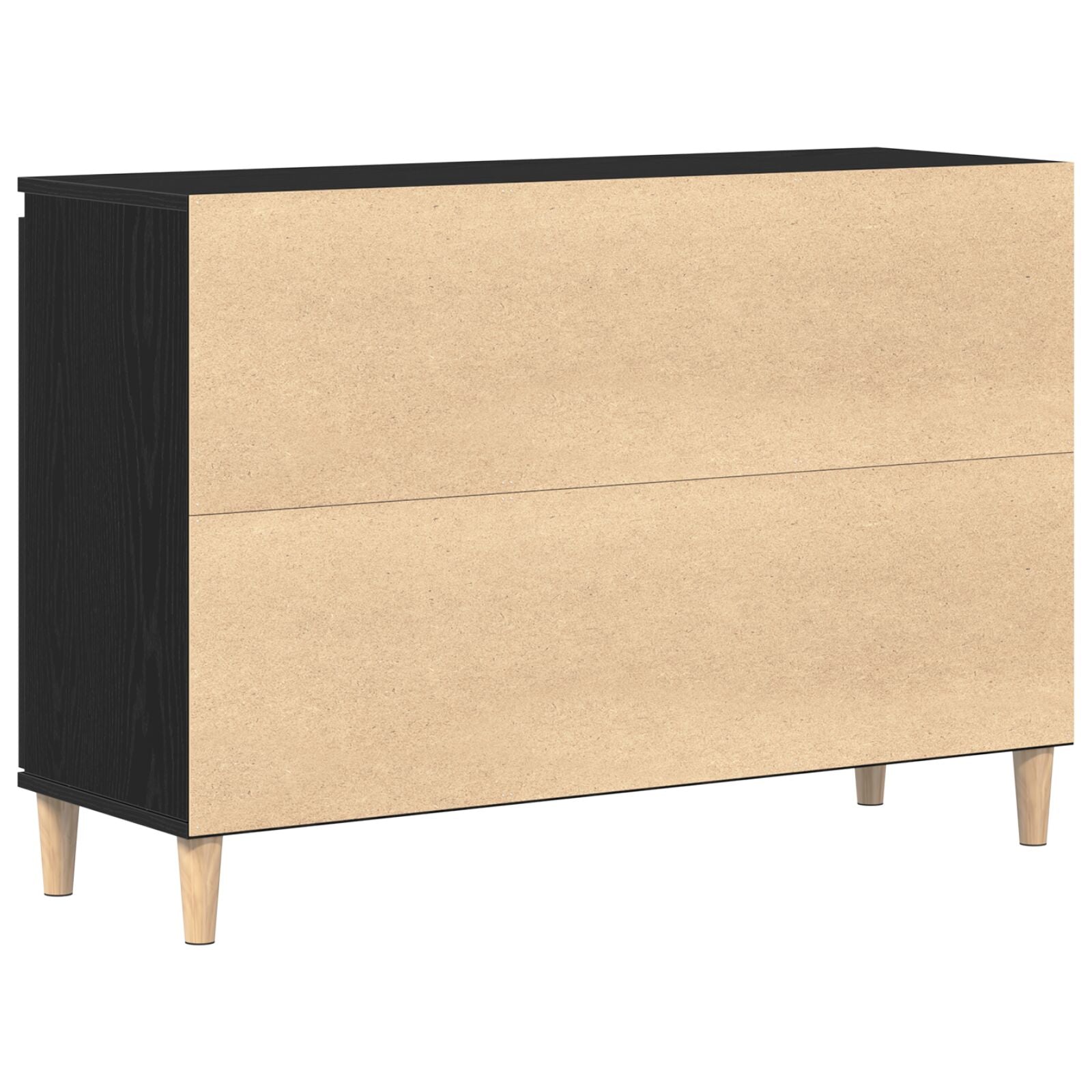 Dressoir Zwart Eiken 101X35X60 Cm Geengineerd Hout