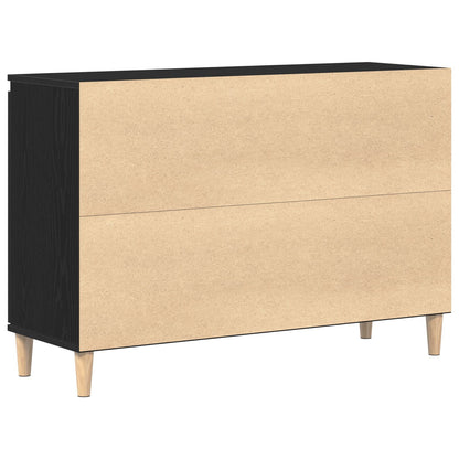 Dressoir Zwart Eiken 101X35X60 Cm Geengineerd Hout