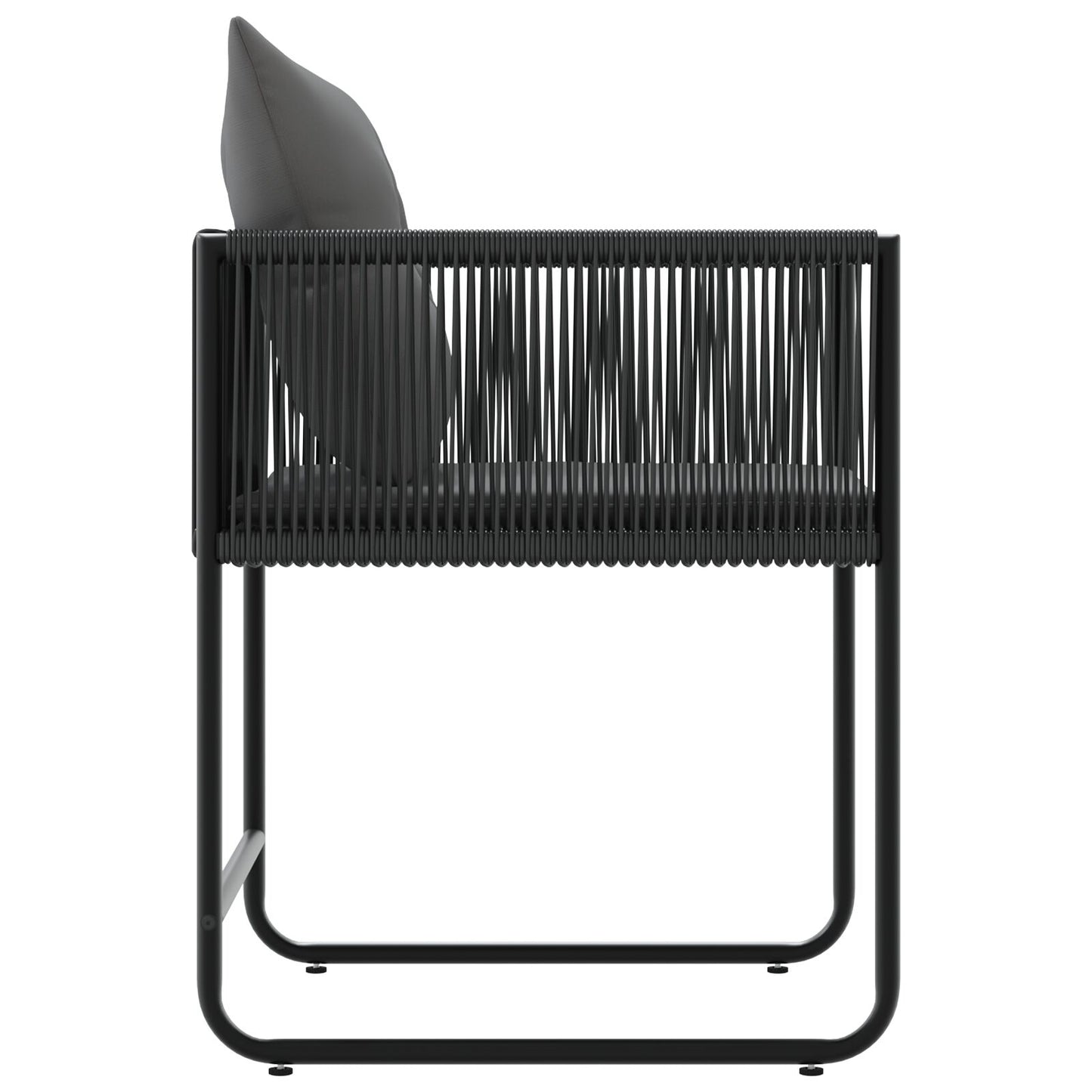 Tuinstoelen Met Kussens 4 Stuks Zwart Poly Rattan