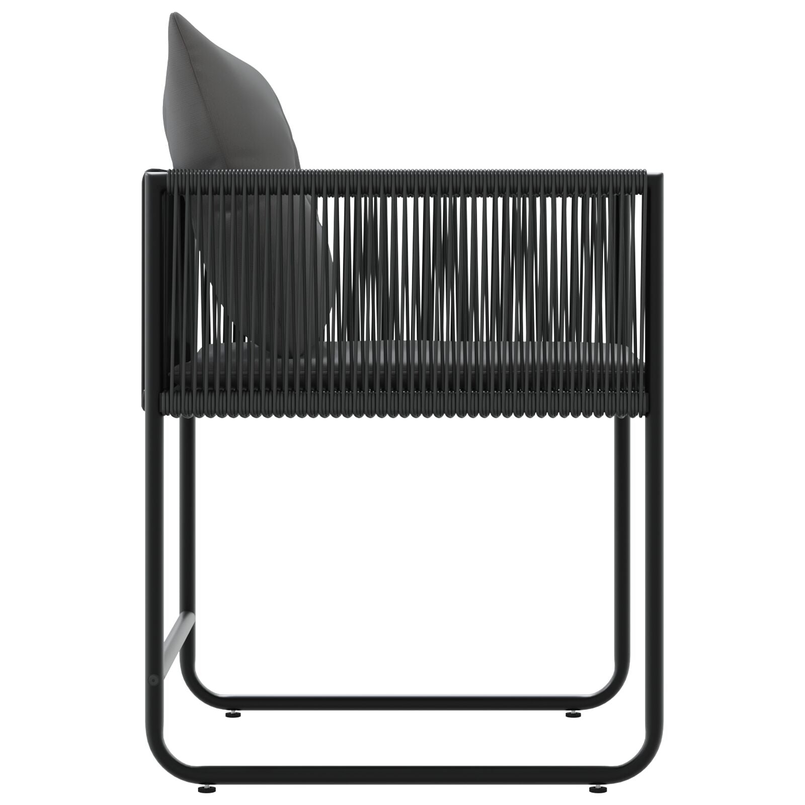 Tuinstoelen Met Kussens 4 Stuks Zwart Poly Rattan
