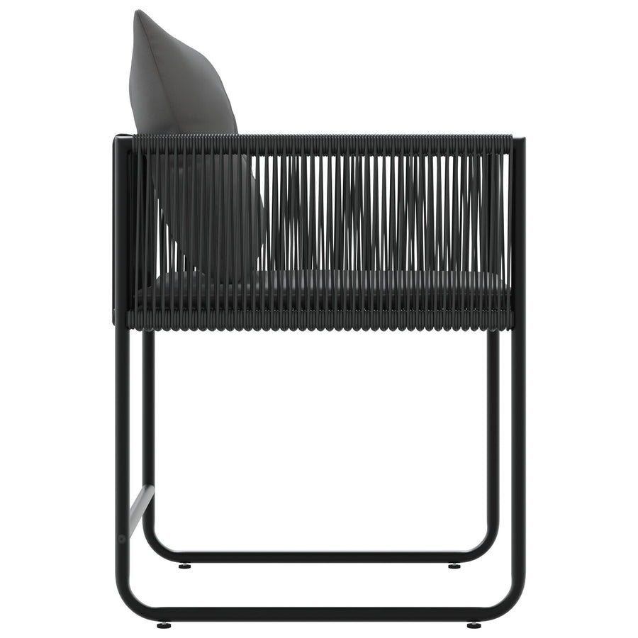 Tuinstoelen Met Kussens 4 Stuks Zwart Poly Rattan