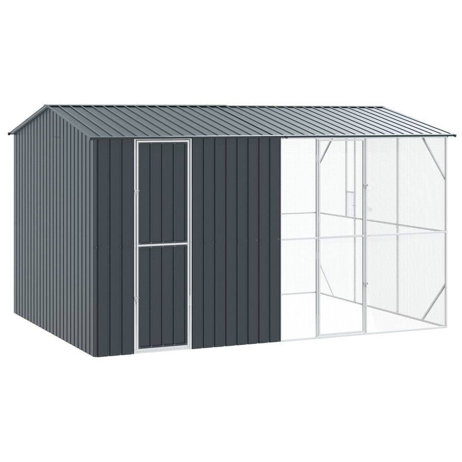 Vogelkooi Met Uitbreiding Antraciet 310X442X247 Cm Staal