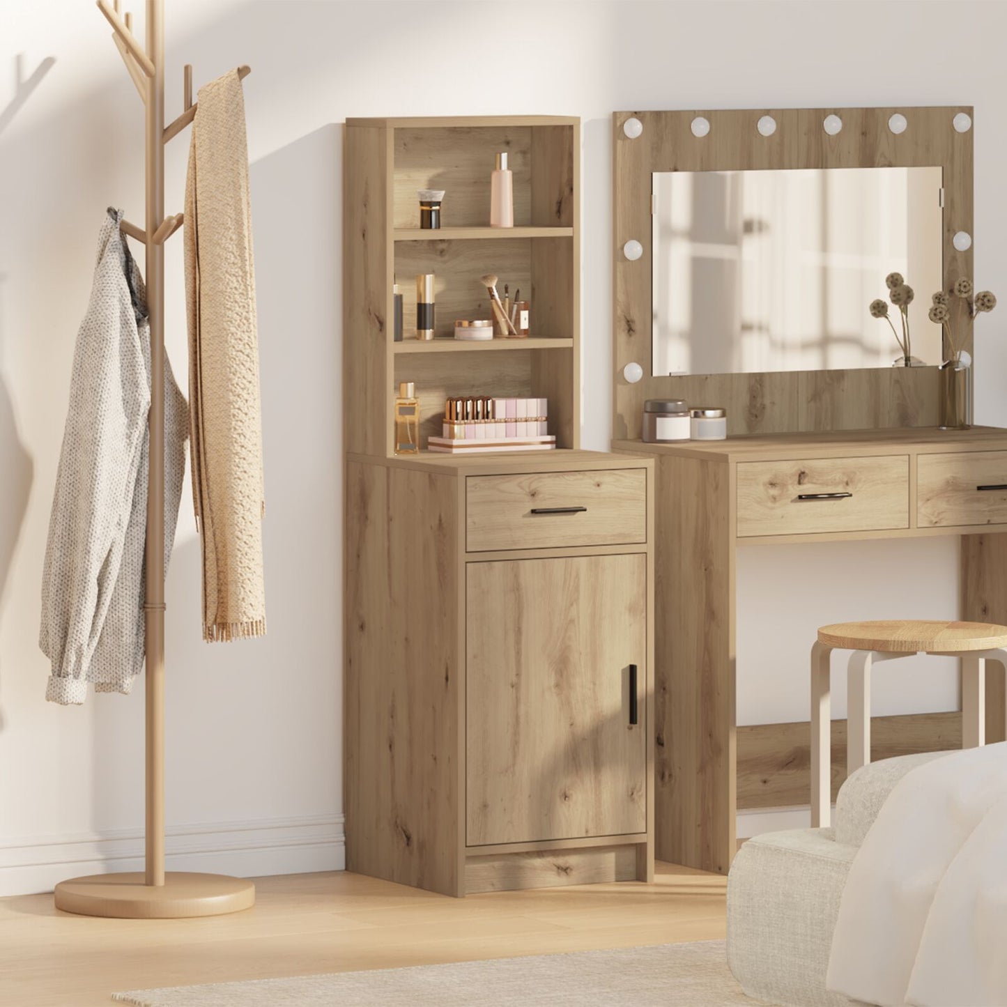Hoge Kast 40X41X135 Cm Engineered Wood Ambachtelijk eiken
