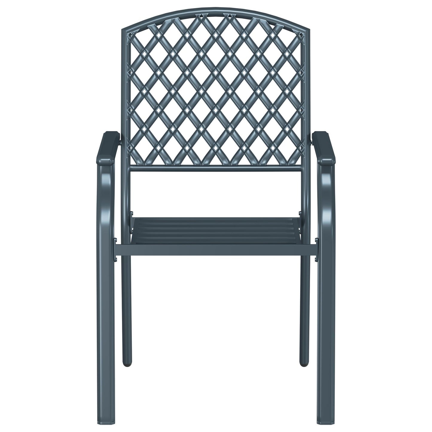 Tuinstoelen 4 Stuks Stapelbaar Antraciet Staal