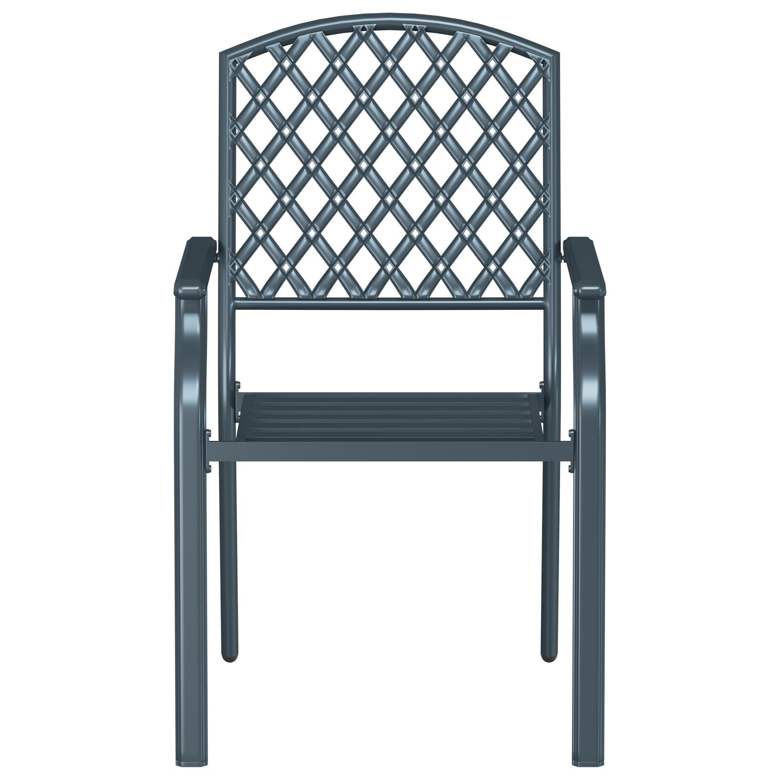 Tuinstoelen 4 Stuks Stapelbaar Antraciet Staal