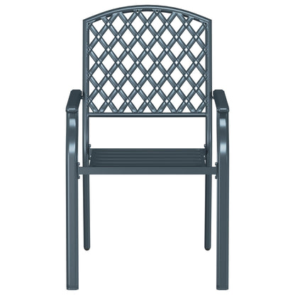 Tuinstoelen 4 Stuks Stapelbaar Antraciet Staal