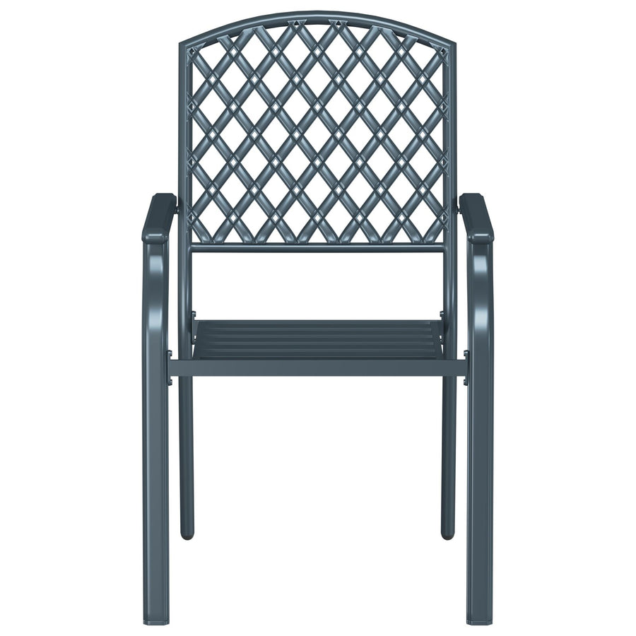 Tuinstoelen 4 Stuks Stapelbaar Antraciet Staal