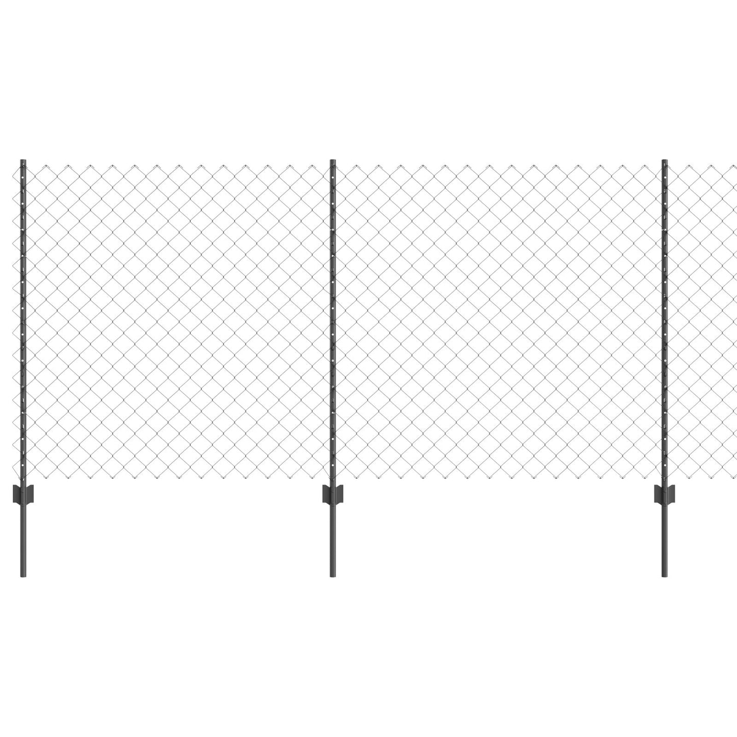 Kettinglink Hek Met 44 U-Palen Grijs 1,2X25 M Staal