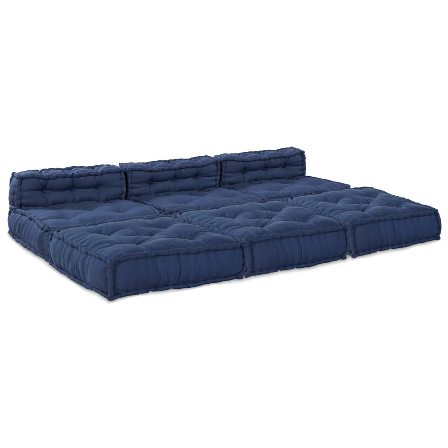 Modulaire Poefjes - Set Van 4 In Stof Indigo 70 x 70 x 54 cm 3x middelste + hoek