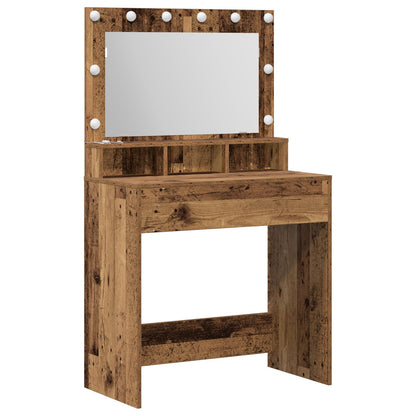 Kaptafel Met Led-Verlichting Oude Hout Oud hout 79 x 41 x 135 cm
