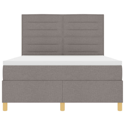 Boxspringbed Met Matras Taupe 140X190 Cm Stof Blauw