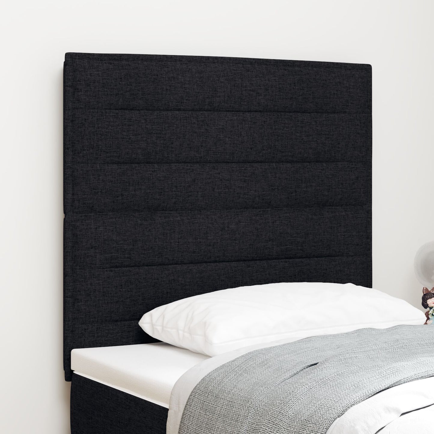Hoofdbord Stof Hoofdbord Rechthoekig Modern Zwart 90 cm Hoog hoofdbord