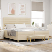 Boxspring bed 200x200 cm crème stof