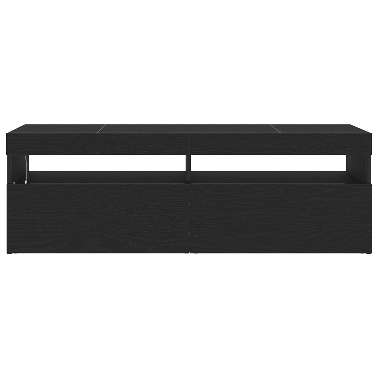 Tv-Kast Met Led Zwart Eiken 120X35X40 Cm Bewerkt Hout