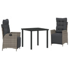 Tuinstoelenset poly rattan grijs 2 personen