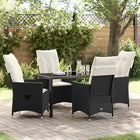 Tuinstoelenset poly rattan zwart 4 personen