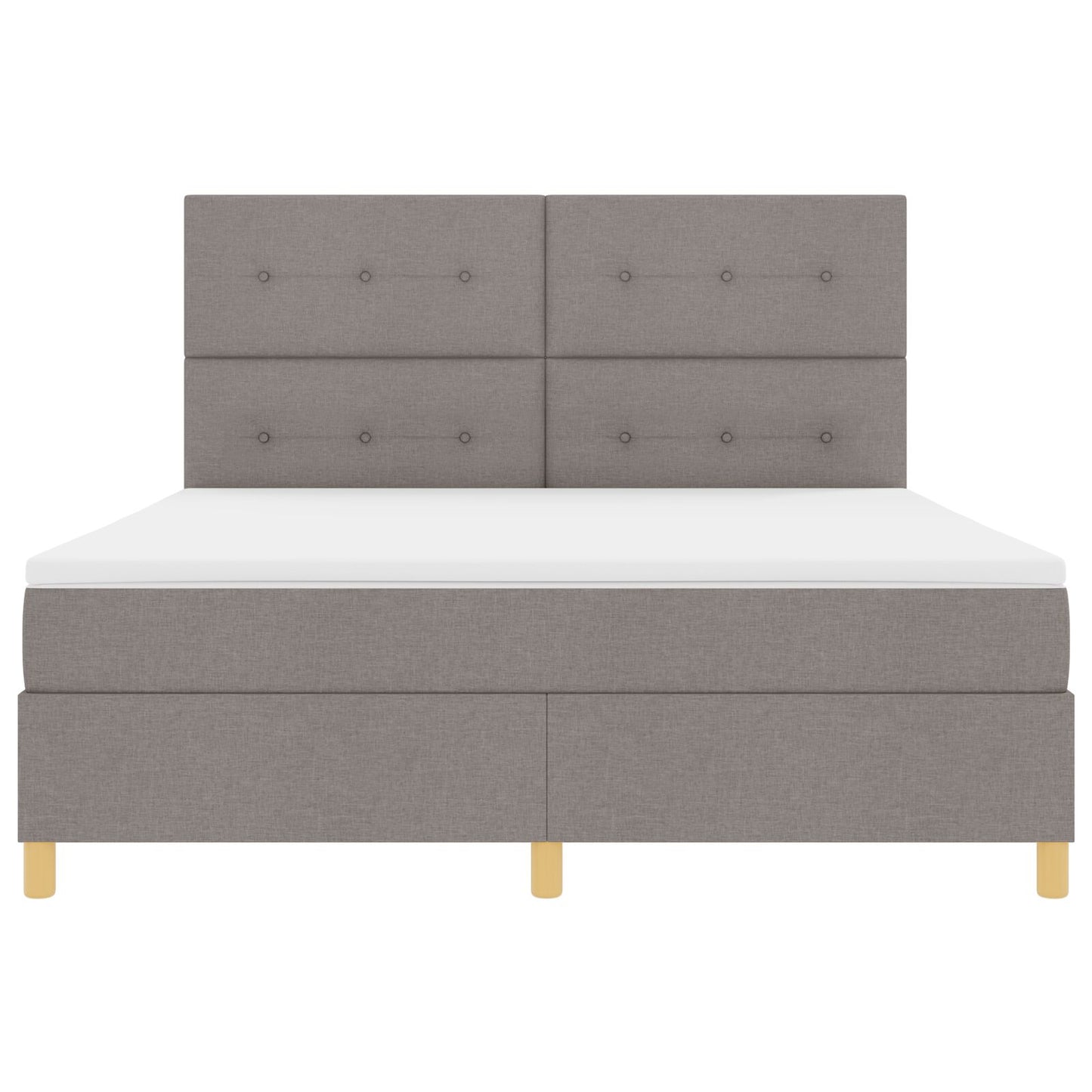 Boxspring Bed Met Matras Taupe Super King Stof Blauw