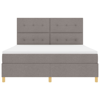 Boxspring Bed Met Matras Taupe Super King Stof Blauw