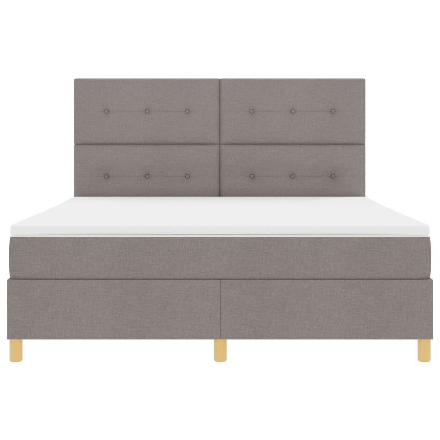 Boxspring Bed Met Matras Taupe Super King Stof Blauw