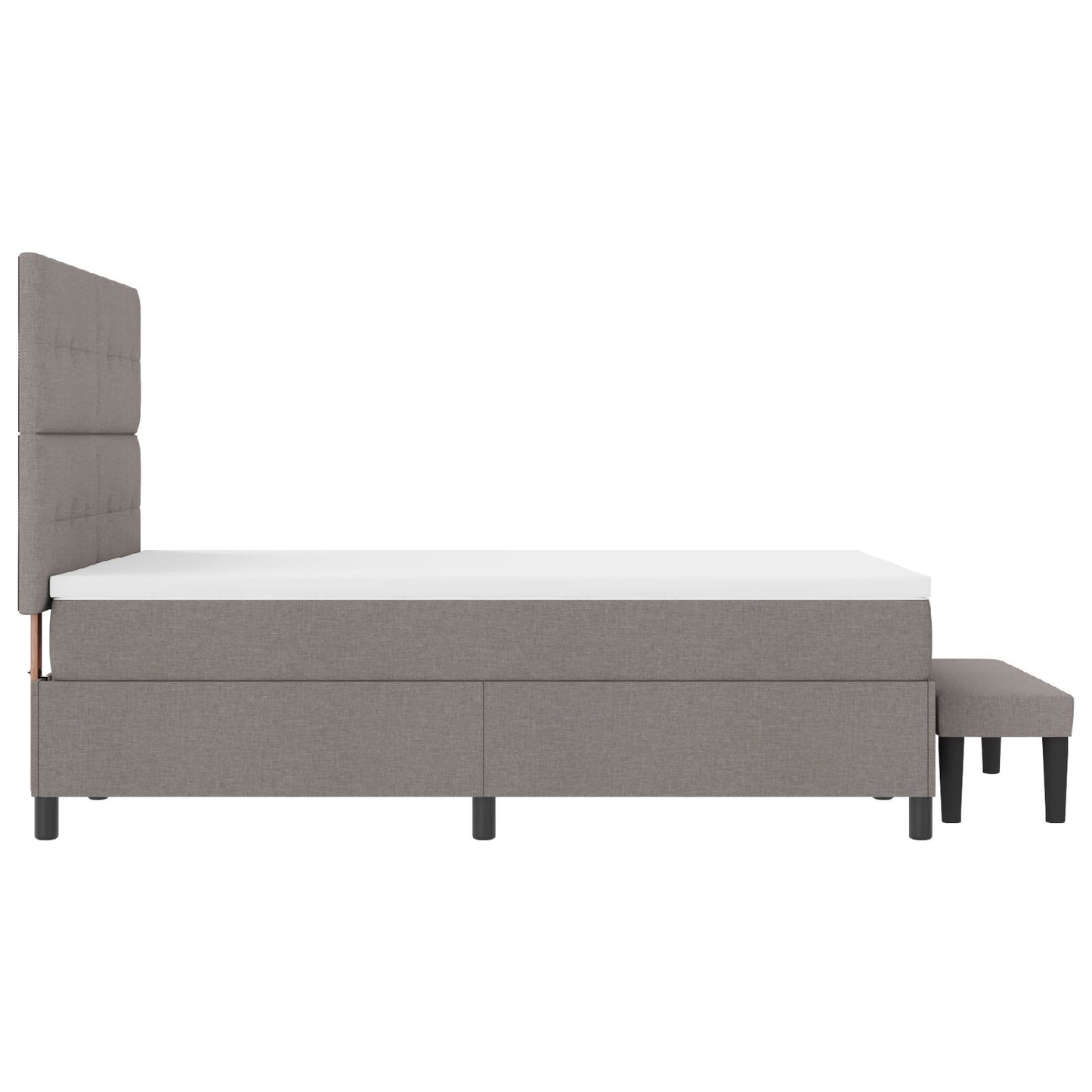 Boxspringbed Met Matras & Bank Stof Taupe 160 x 200 cm Knop getuft