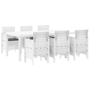 Tuinset 6 personen wit polypropyleen