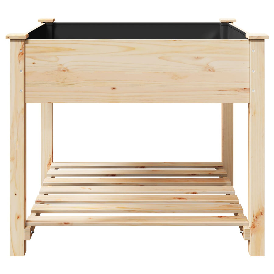 Tuinplantbak Met Rek 90X90X76 Cm Massief Vurenhout 90 x 90 x 76.5 cm