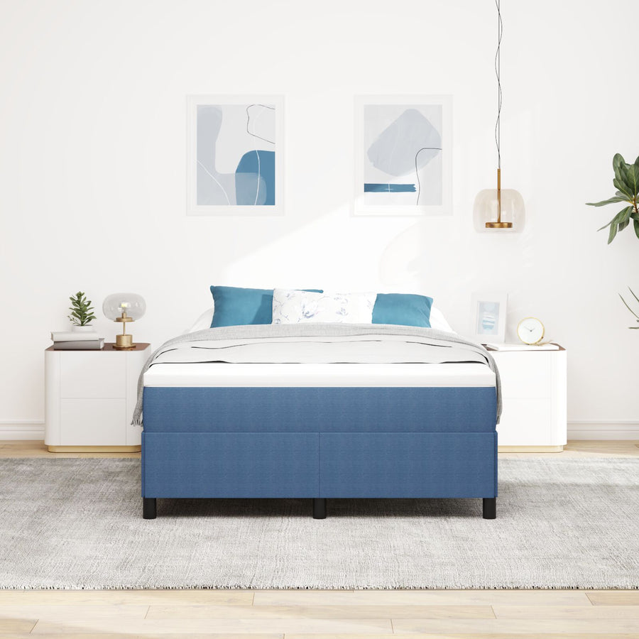 Bedframe Corduroy Stof Blauw 140 x 200 cm