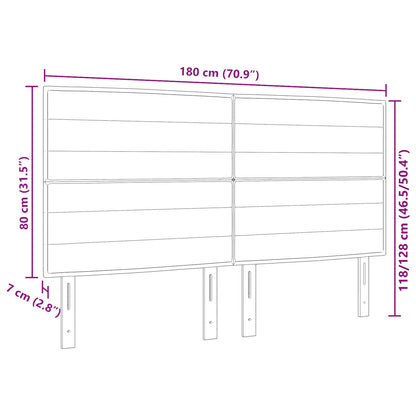 Hoofdbord Lijnenontwerp Stof Zwart 180 cm Hoog hoofdbord
