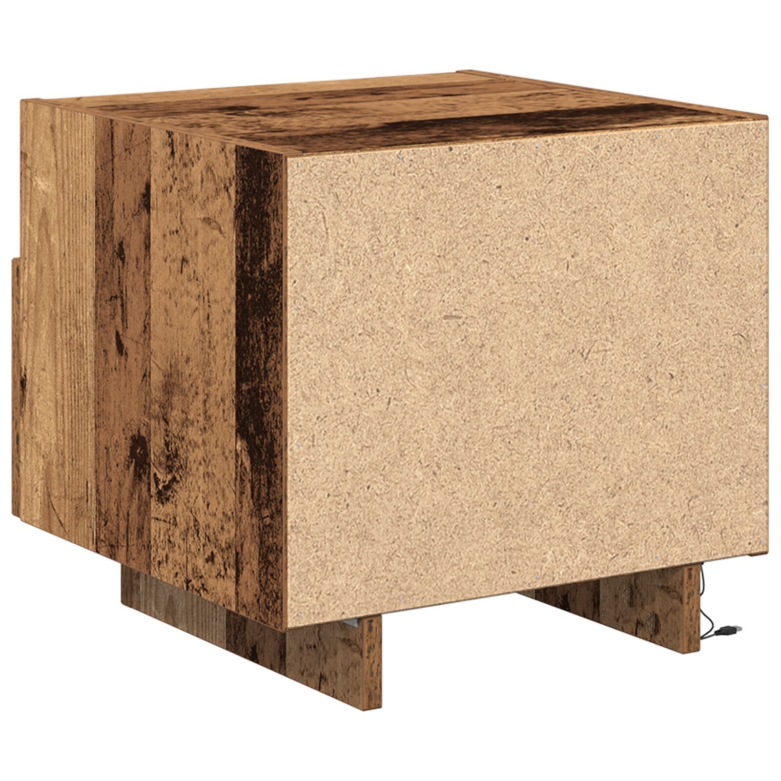 Nachtkastjes Met Led-Lampen 2 Stuks Oude Hout 40X39X37 Cm Oud hout