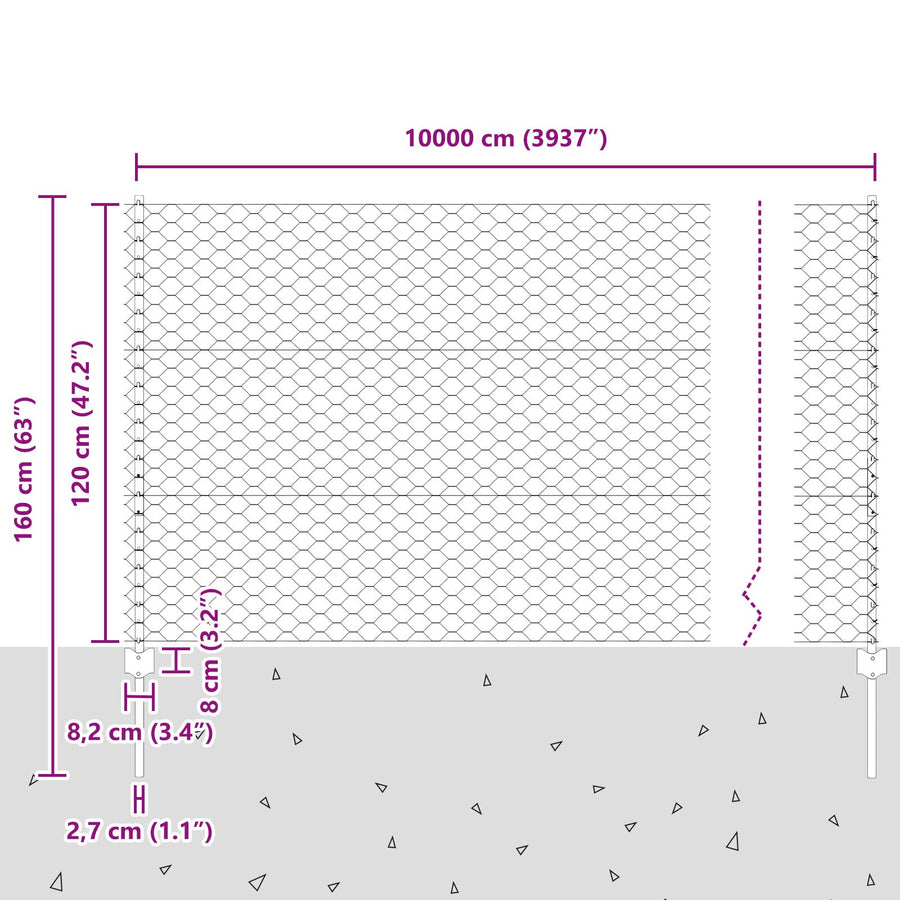 Hekpalen 11 Stuks U-Kanaal Groen 120 Cm Staal,  Zeshoekig Hek Groen 1,2X100 M Staal